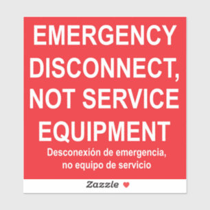 Étiquette de déconnexion d'urgence avec sous-titre