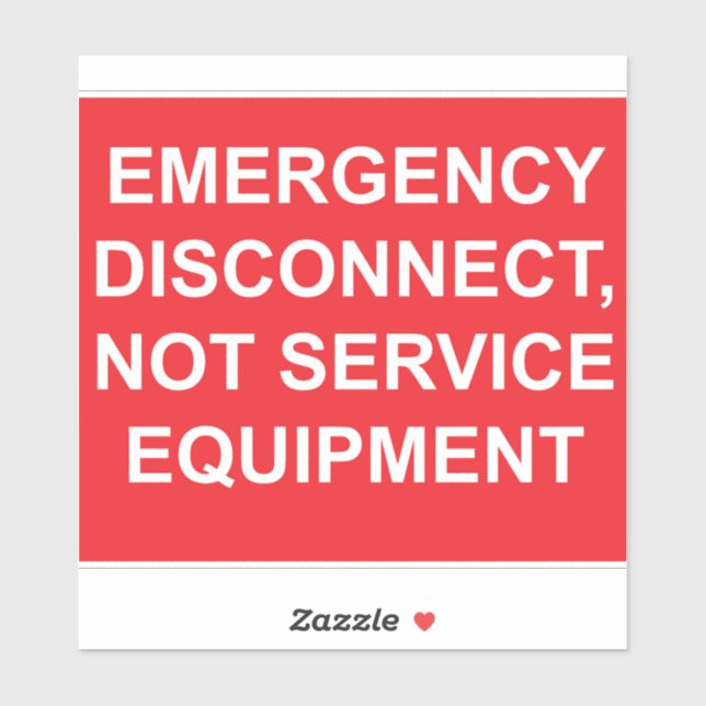 Étiquette de déconnexion d'urgence non équipement  (Feuille)