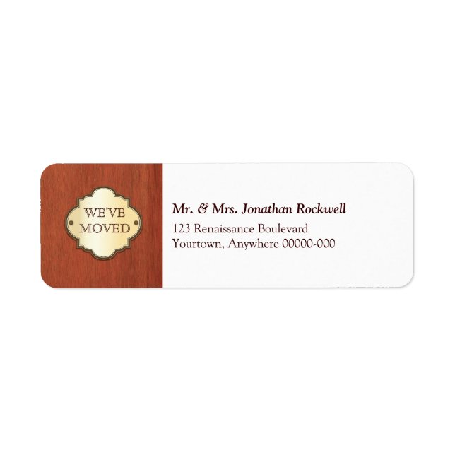 Étiquette de déplacement de la plaque de porte (Devant)