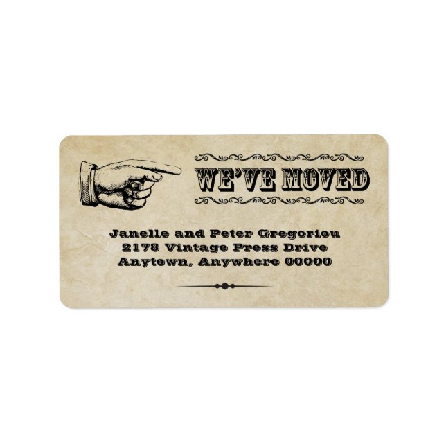 Étiquette de déplacement du Faire-part de pointeur (Devant)