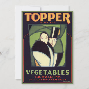 Étiquette de dessus de légume vintage, romance Art