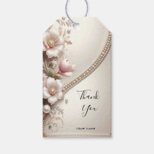 Étiquette de don avec embellissements floraux et p