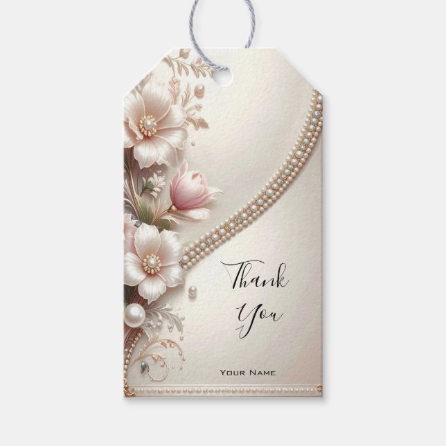 Étiquette de don avec embellissements floraux et p (Devant)