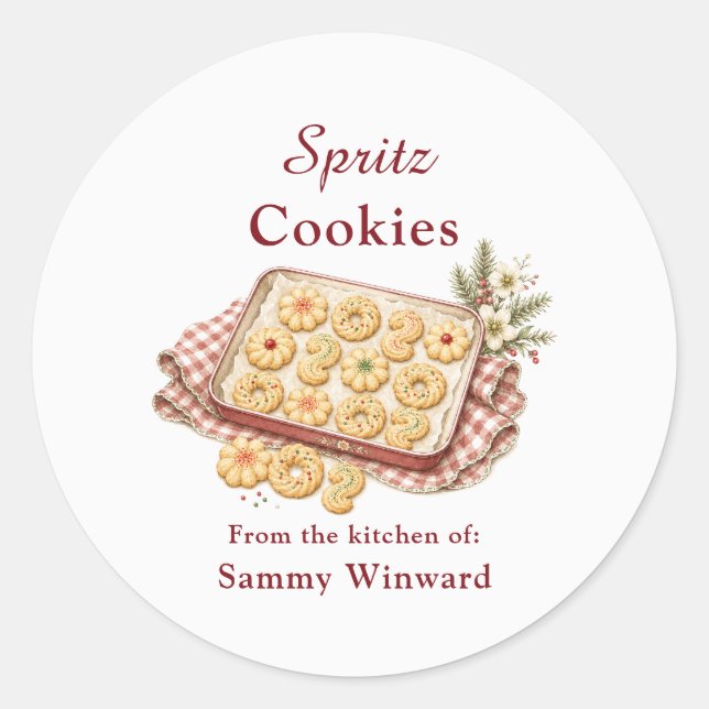 Étiquette de don de biscuits Spritz (Devant)