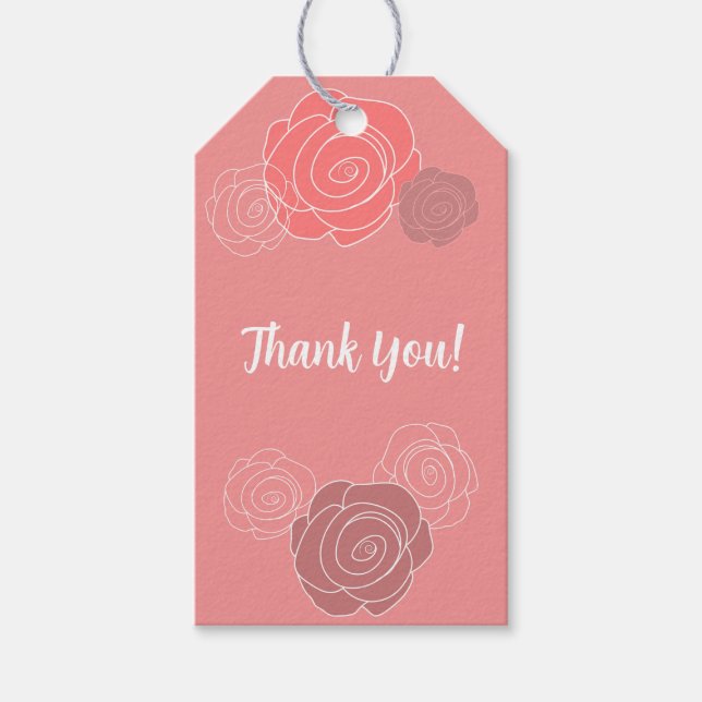 Étiquette de don de fête d'anniversaire de rose de (Devant)