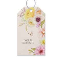 Étiquette de don de fleurs printanières élégantes