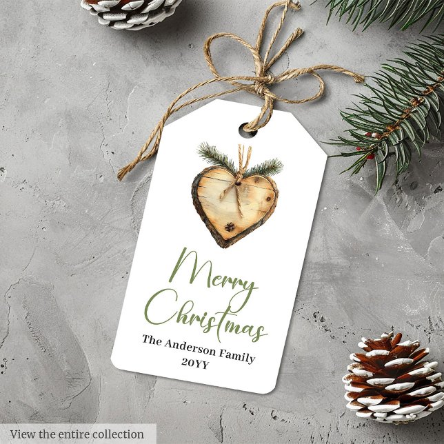 Étiquette de don pour les fêtes de Noël Bohème Rus (Neutral Boho Rustic Holiday Gift Tag Template

)