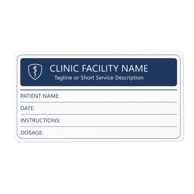 Étiquette de dosage de médicament pour patient (Devant)