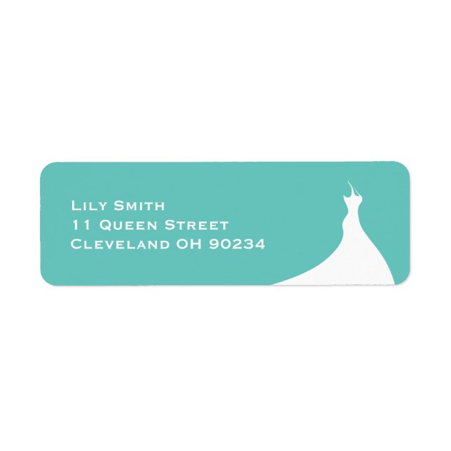 Étiquette de douche de mariée élégante turquoise (Devant)