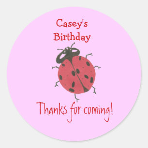 Étiquette de faveur d'anniversaire de coccinelle