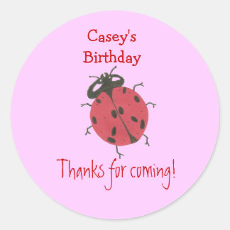 Étiquette de faveur d'anniversaire de coccinelle