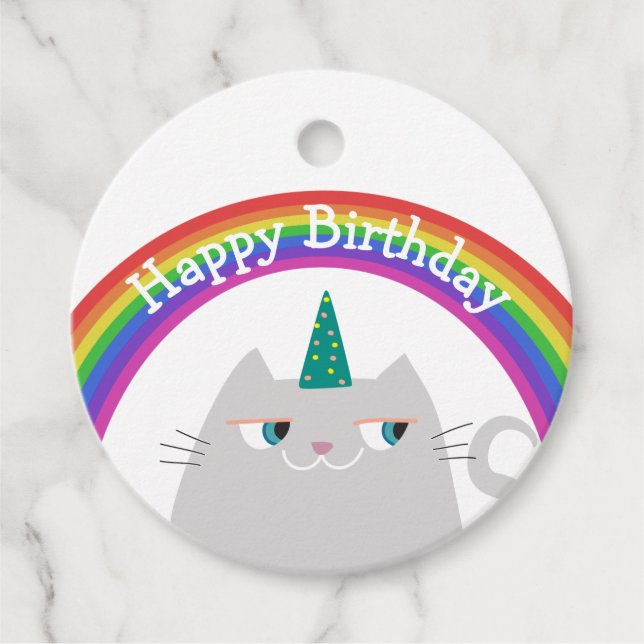 Étiquette de faveur d'anniversaire Étiquette de re (Devant)
