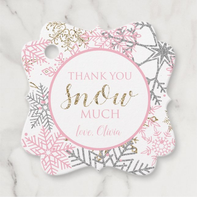 Étiquette de faveur d'anniversaire Winter Onederla (Devant)
