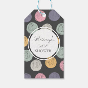 étiquette de faveur de baby shower à pois pastel c