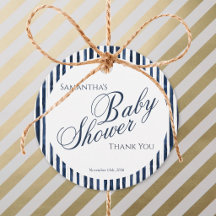 Étiquette de faveur de baby shower bleu marine Scr