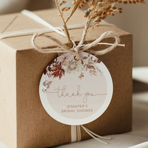 Étiquette de faveur de Baby Shower bohème feuilles