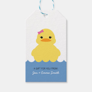 étiquette de faveur de baby shower canard en caout