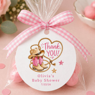 Étiquette de faveur de Baby Shower Cowgirl
