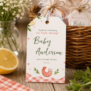 Étiquette de faveur de Baby Shower Crevette sur le
