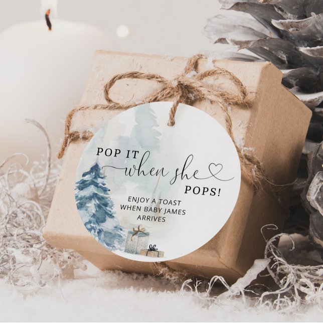 Étiquette de faveur de baby shower Pop it quand el (Créateur téléchargé)