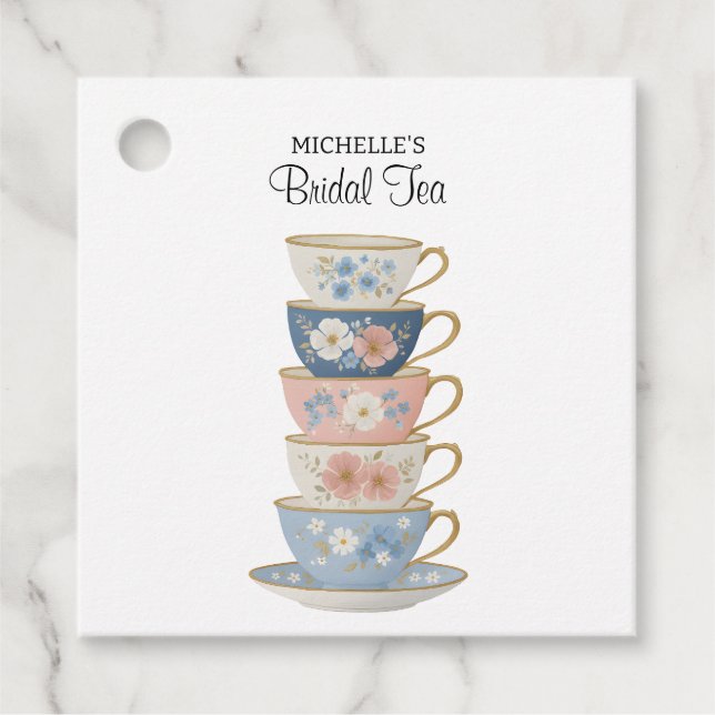 Étiquette de faveur de Baby Shower pour le thé (Devant)