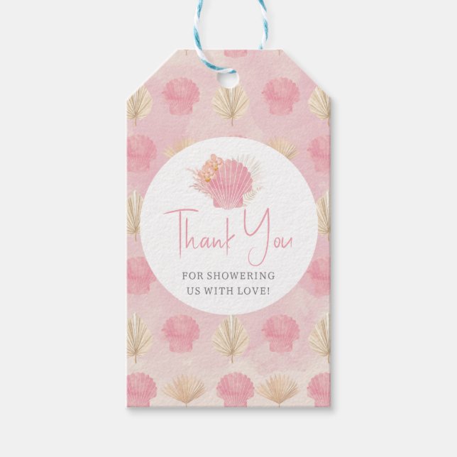 Étiquette de faveur de Baby Shower Rose Bohème Océ (Devant)