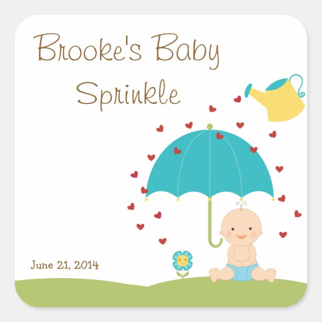 Étiquette de faveur de Baby Sprinkle Shower (Devant)
