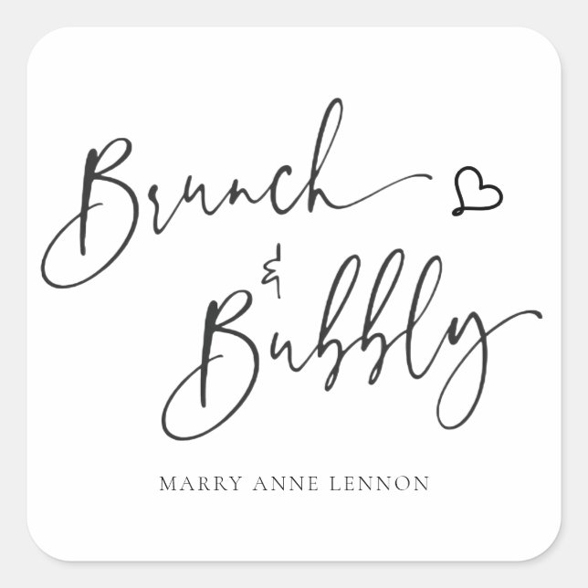 Étiquette de faveur de brunch et de bulles de scri (Devant)
