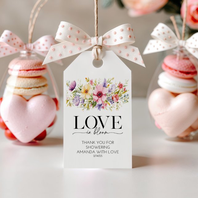 Étiquette de faveur de cadeau de douche de mariage (Créateur téléchargé)