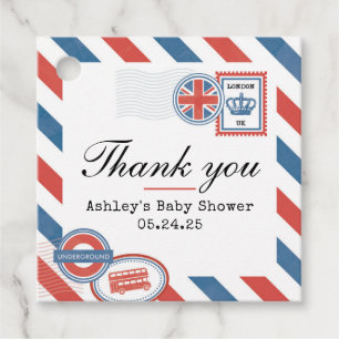 Étiquette de faveur de carte postale britannique