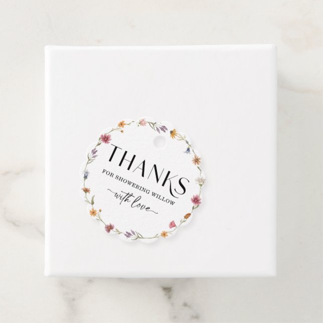 Étiquette de faveur de champ de fleurs sauvages Bo (En situation)