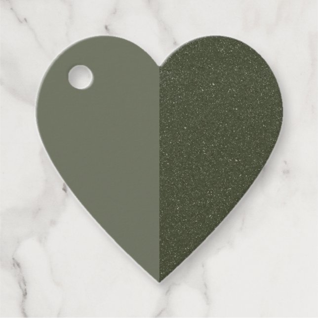Étiquette de faveur de cœur personnalisée – Vert m (Devant)