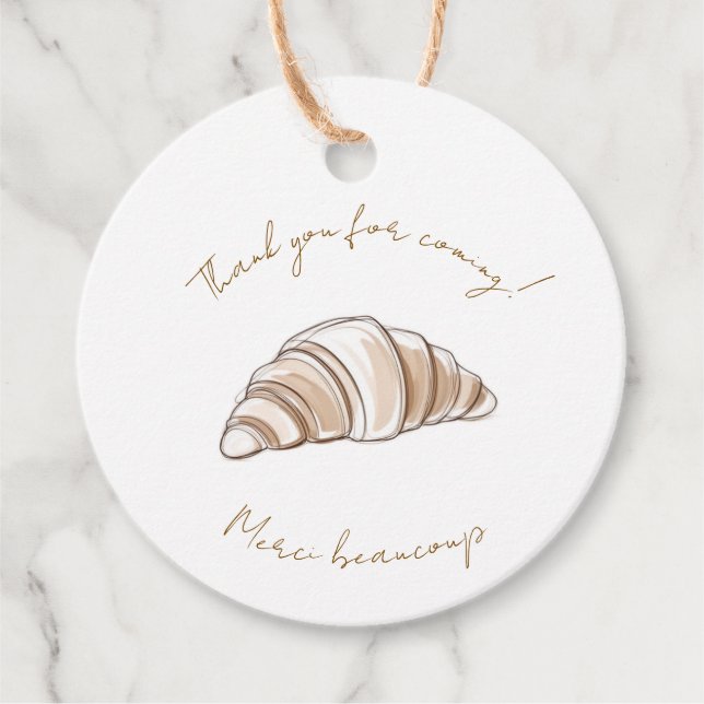 étiquette de faveur de croissant minimaliste (Devant)