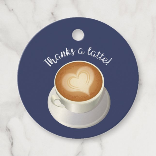Étiquette de faveur de douche au café (Devant)