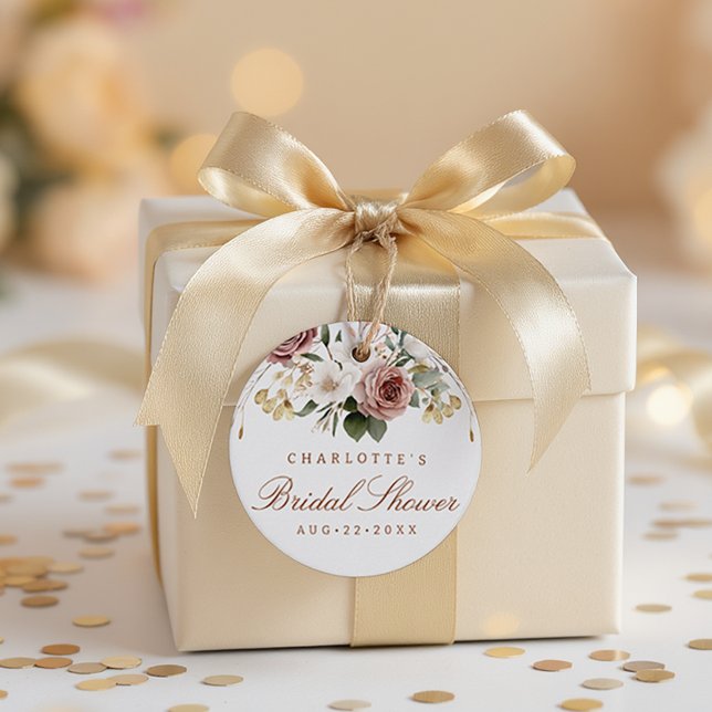 Étiquette de faveur de douche de mariage florale a (Bridal Shower Favor Tag)