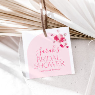 Étiquette de faveur de douche de mariage florale r