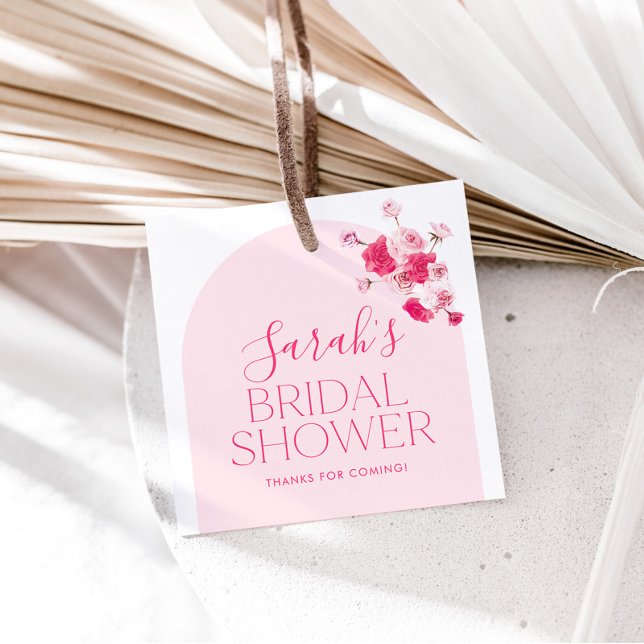 Étiquette de faveur de douche de mariage florale r (Créateur téléchargé)