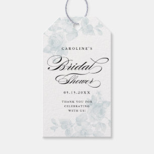 Étiquette de faveur de douche de mariage florale v