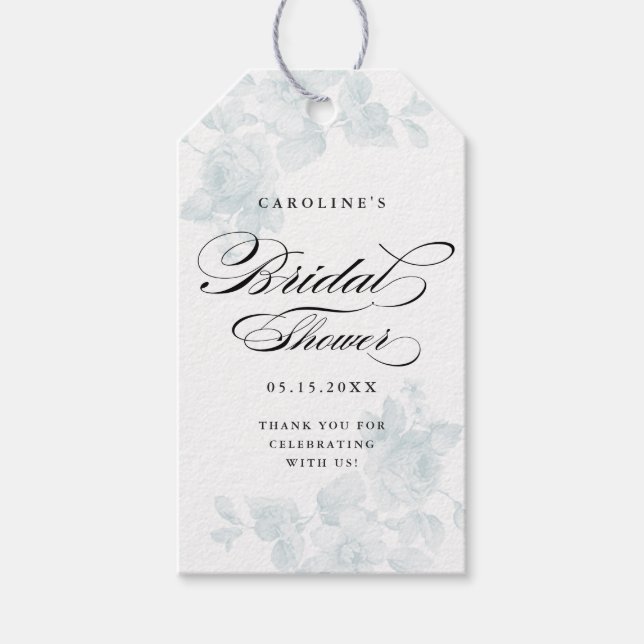 Étiquette de faveur de douche de mariage florale v (Devant)