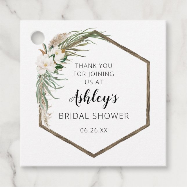 Étiquette de faveur de douche de mariée à couronne (Devant)