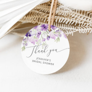 Étiquette de faveur de douche nuptiale fleurs sauv