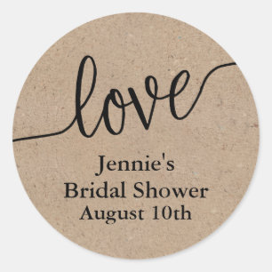 Étiquette de faveur de douche nuptiale Rustic Kraf