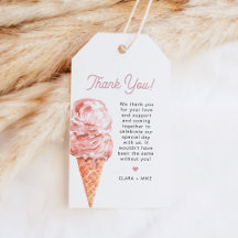 Étiquette de faveur de glace CLARA Retro Rose Pâle