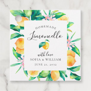 Étiquette de faveur de limoncello aquarelle