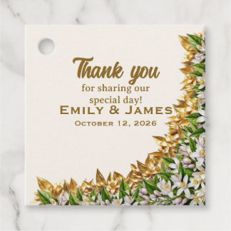 Étiquette de faveur de mariage à la fleur d'orange