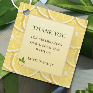 Étiquette de faveur de mariage au citron Merci C