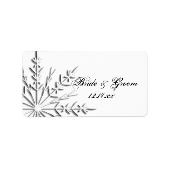 Étiquette de faveur de mariage d'hiver de flocon