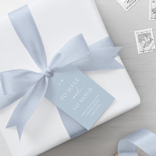 Étiquette de faveur de mariage élégante bleu pouss