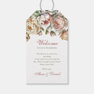 Étiquette de Faveur de Mariage Élégantes de Pivoin