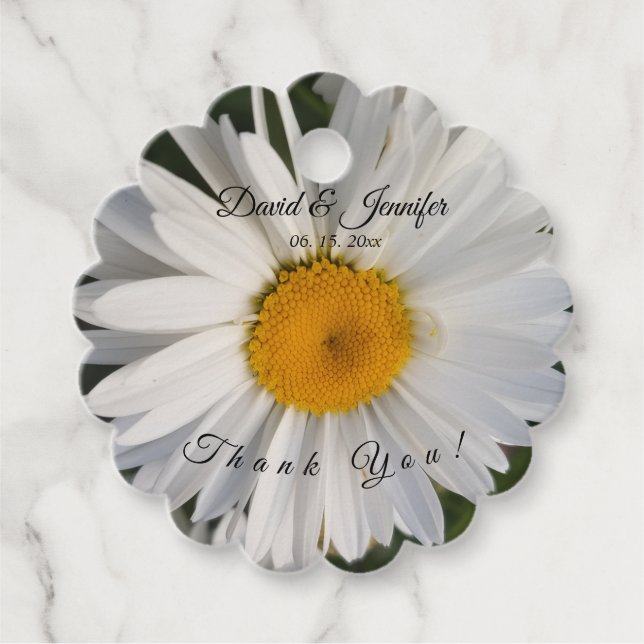 Étiquette de faveur de mariage florale (Devant)